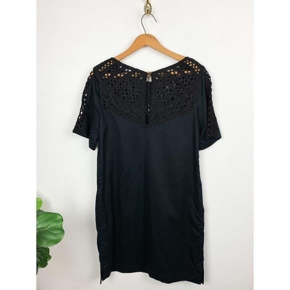 Maeve Anthropologie Black Crochet Pocketed Sheath Dress Sz XS - Picture 4 of 11